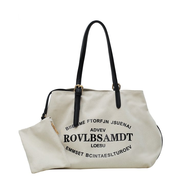 Canvas bag large bag for women 2023 new Korean style fashion large capacity women's portable shoulder bag trendy wholesale