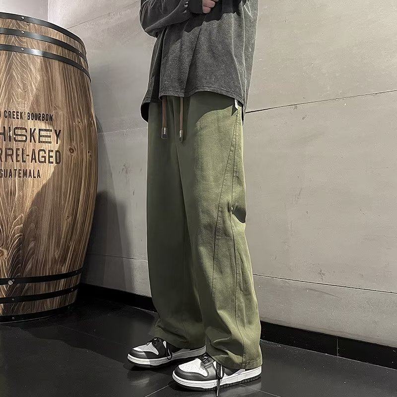 Spring high street trendy brand loose straight pants men's Japanese retro overalls casual pants
