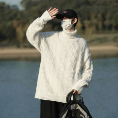 American retro street style letter jacquard sweater for men in autumn and winter niche lazy style versatile sweater