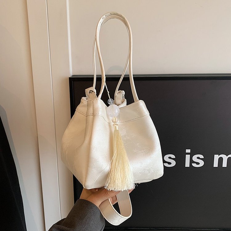 [New Chinese Style] Women's Bag Trendy Tote Bag Cowhide Small Square Bag Handbag Women's Shoulder Crossbody Bag