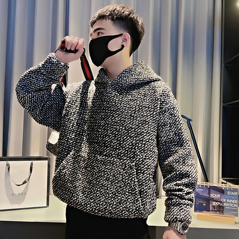 Spring social young man's heavyweight light luxury woven three-dimensional hooded sweatshirt for men picture 2