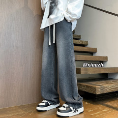 Summer starry sky pattern textured casual denim trousers