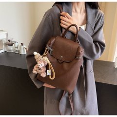 Wholesale Retro Women's Backpack 2024 New Casual Versatile Leather Small Backpack Niche Travel Portable School Bag