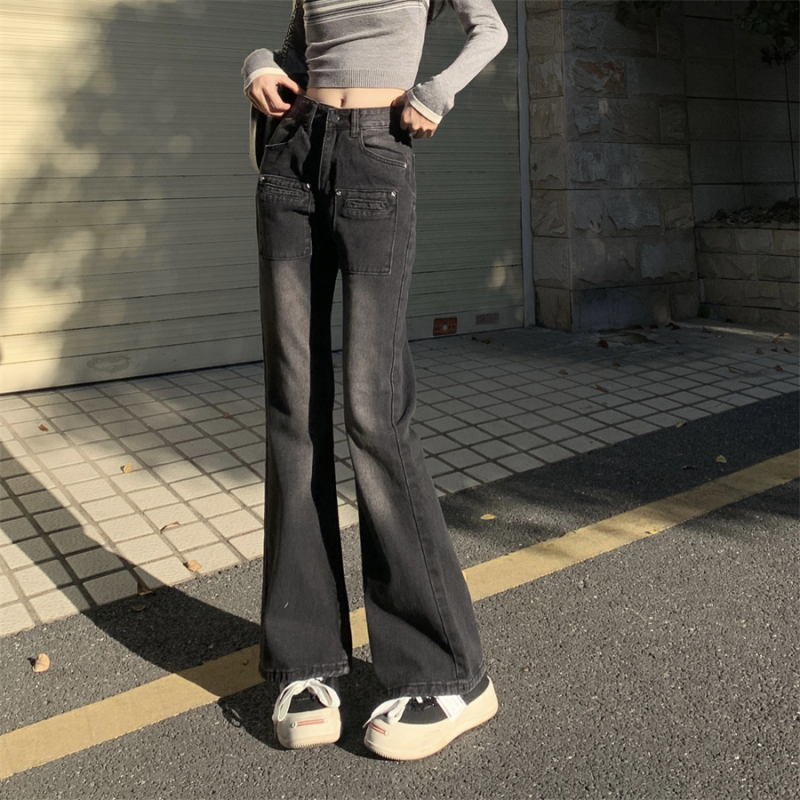 Autumn and winter new straight-leg American loose Korean style hot girl niche high-waisted slim slimming pants