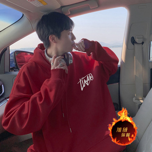 Dewu supplies, can provide video buyer show, autumn and winter heavyweight American loose hooded sweatshirt