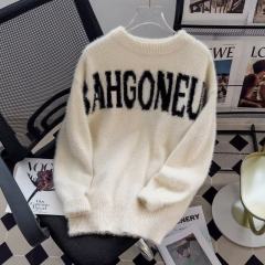 Mink fur design niche sweet hottie soft and waxy short style thickened outer knitted