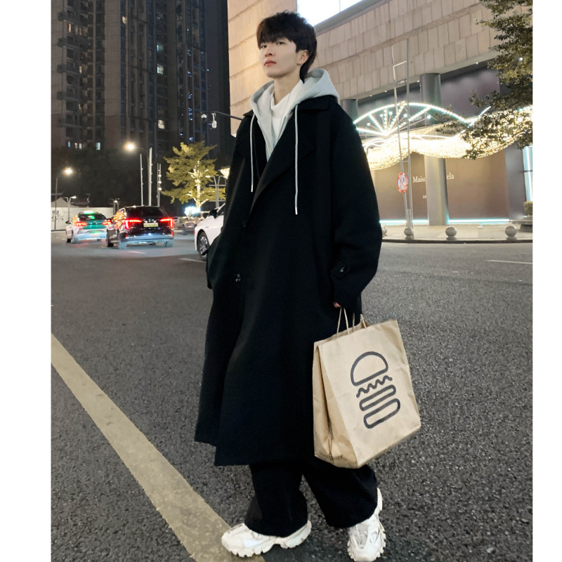 Fake two-piece windbreaker for men and women, Korean style trendy loose, versatile and handsome autumn and winter ins jacket