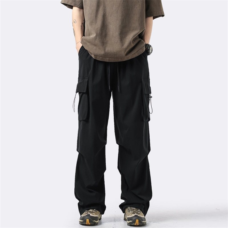 Tall men's long pants, American style functional velvet straight overalls, men's long pants, long pants