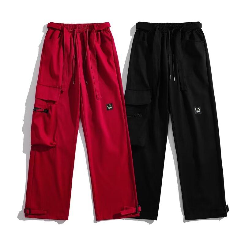 American retro street fashion brand work trousers for men's summer new design casual wide-leg pants
