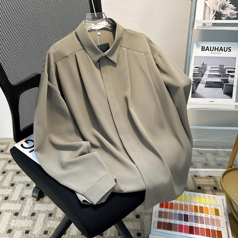 Spring and autumn new high-end casual and versatile loose drape long-sleeved shirt
