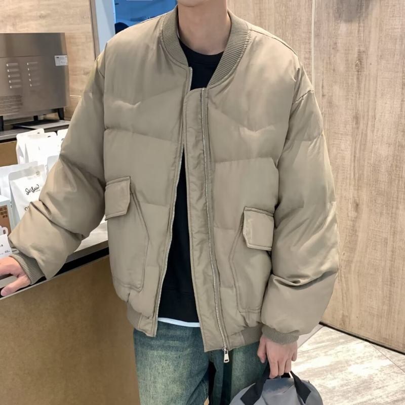 New winter clothing, versatile men's jackets, trendy zipper baseball shirts, Japanese style thickened cotton clothes, handsome