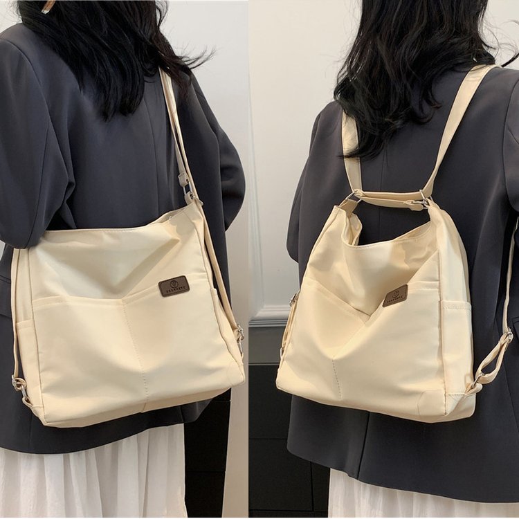 Lightweight canvas bag, large capacity, women's shoulder crossbody bag, college student school bag, casual Japanese style, versatile college