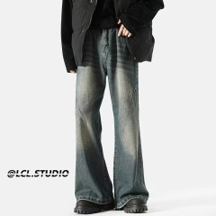 Trendy, loose and versatile jeans for men and women, American high street straight casual pants