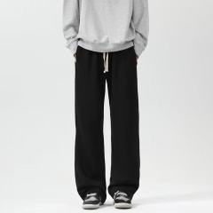 Autumn and winter trendy men's high-street trendy brand straight-leg floor-length pants, casual and versatile sweatpants, fashionable solid color long pants