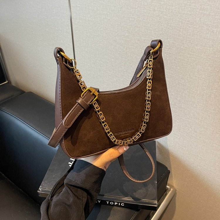 Maillard Retro Frosted Small Bag Women's 2024 New Autumn and Winter Versatile Crossbody Bag Shoulder Underarm Small Bag