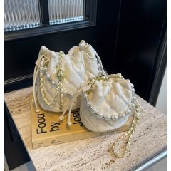 High-end texture bucket bag for women 2024 new summer fashion shoulder bag versatile chain crossbody armpit bag