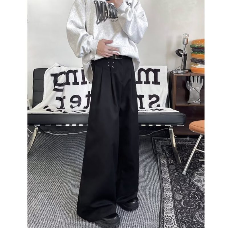 Wide-leg casual trousers for men, Korean style trendy high street, handsome and versatile winter ins trousers