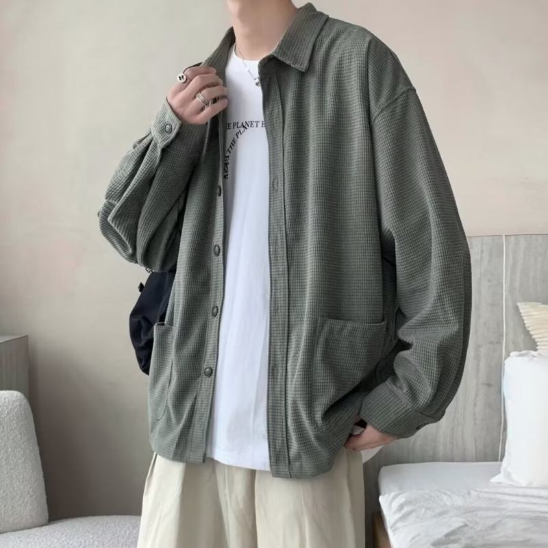 Youth long-sleeved jacket autumn street design corduroy shirt spring and autumn ins trendy brand American shirt C92