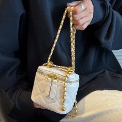 Xiaoxiang style rhombus chain small square bag for women 2024 new versatile mini golden ball lipstick bag shoulder bag