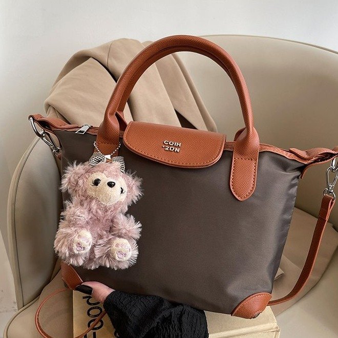 Nylon contrast color stitching hand-held dumpling bag for women 2024 cross-border new style high-end exquisite one-shoulder crossbody bag