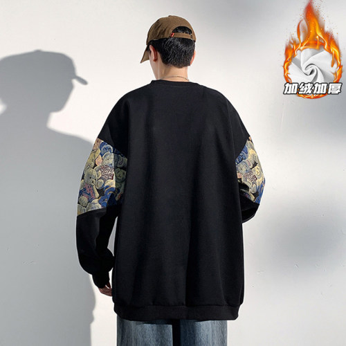 Plus velvet light and shadow wall large size true super velvet 180g sweatshirt