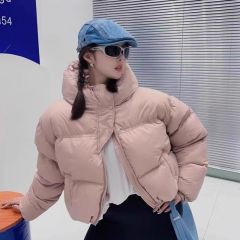 Short down jacket for women 2024 new Korean version small high waist thickened loose bread jacket