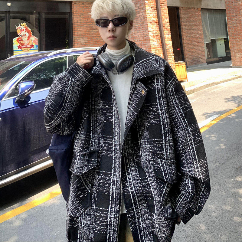 New arrival in autumn and winter, small fragrant woolen coat, Korean style loose jacket, men's coat