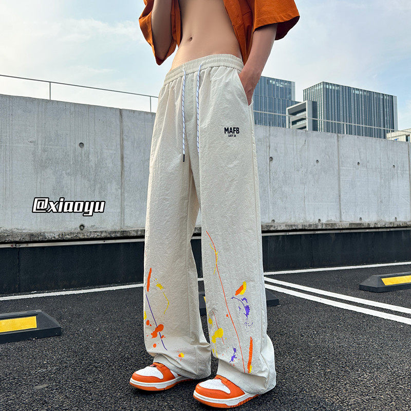 Summer new versatile splash-ink quick-drying casual trousers