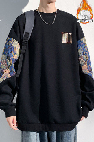 Plus velvet light and shadow wall large size true super velvet 180g sweatshirt