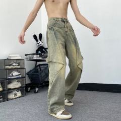 American high street retro micro-flare jeans for men and women high-waisted loose drapey wide-leg floor-length trousers