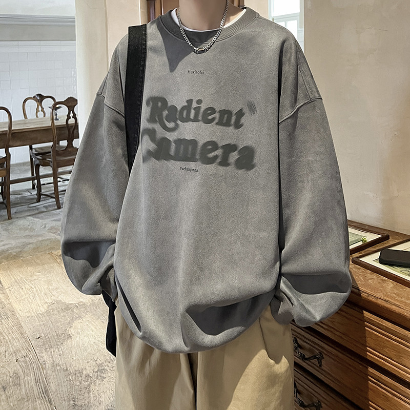 Supply, heavy weight slimming sweatshirt autumn round neck loose