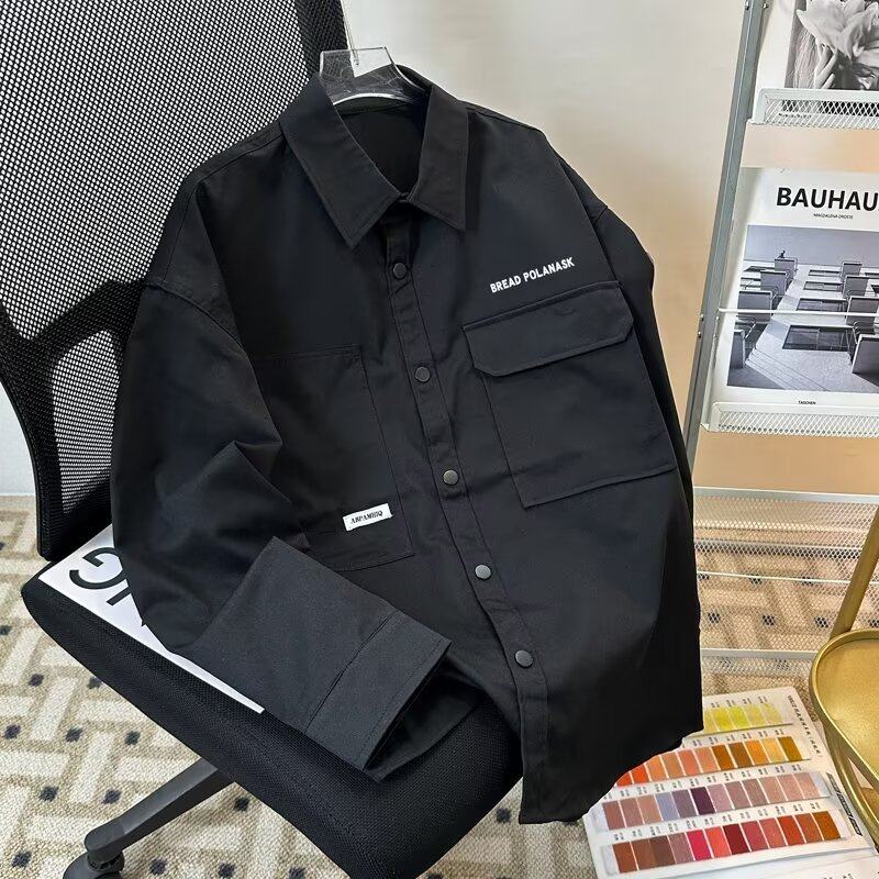 Spring and Autumn New Men's Casual Trendy Brand Handsome Japanese Retro Trendy Teen Shirts