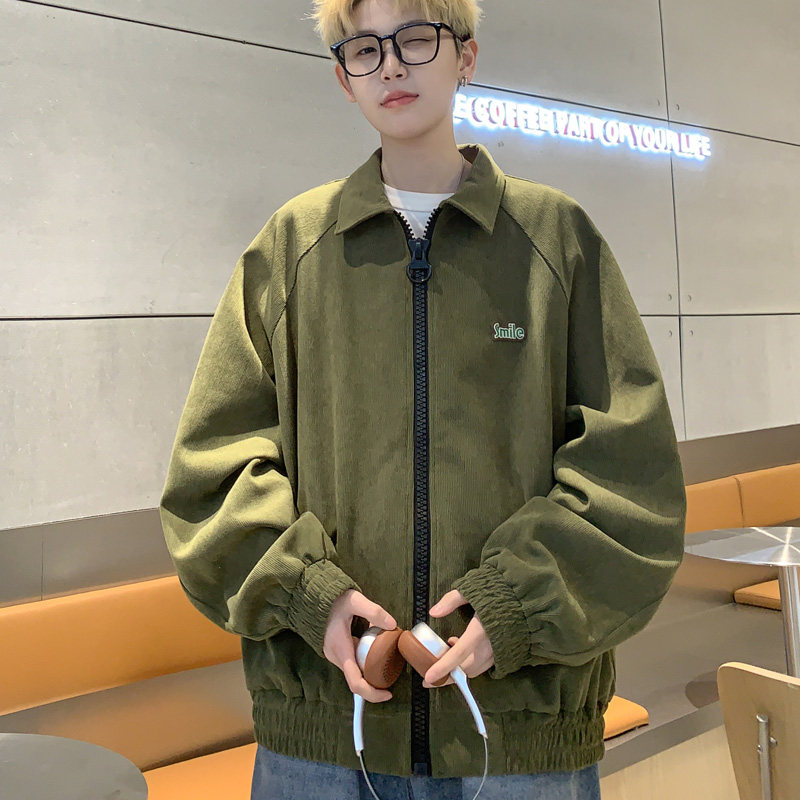 Corduroy large zipper jacket men's autumn jacket casual clothes