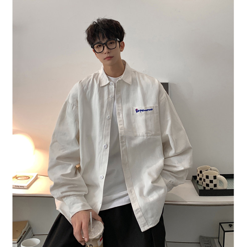 Spring vintage washed long sleeve shirt work jacket jacket