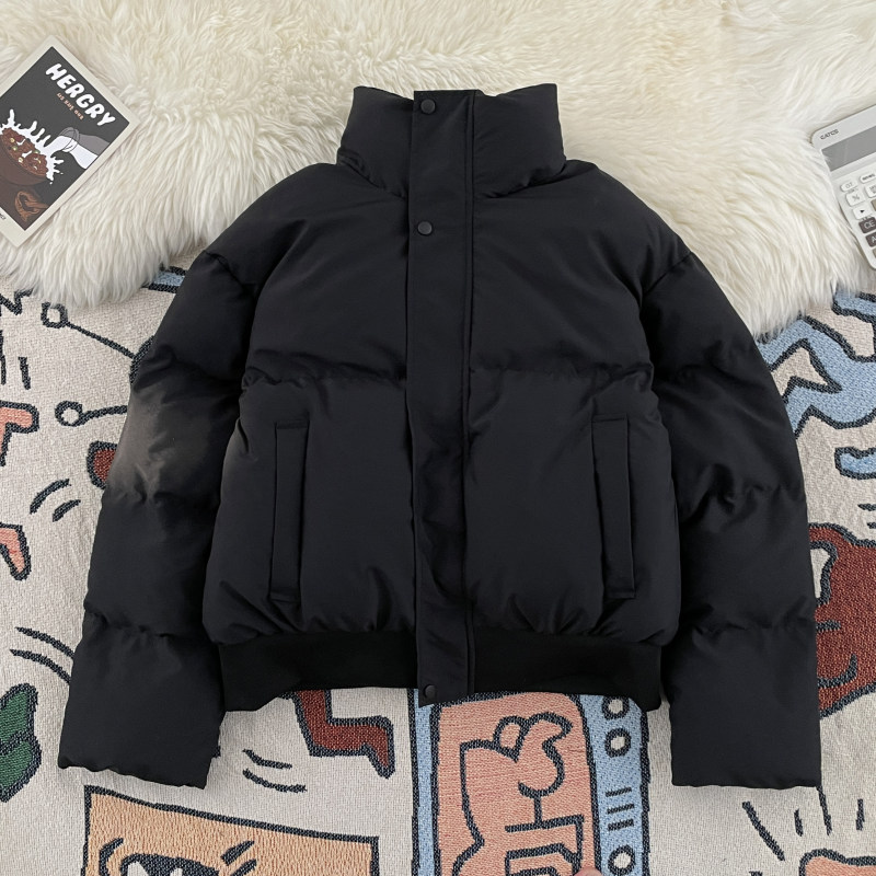 Hong Kong style casual fashion youth trend handsome short design stand collar warm cotton jacket