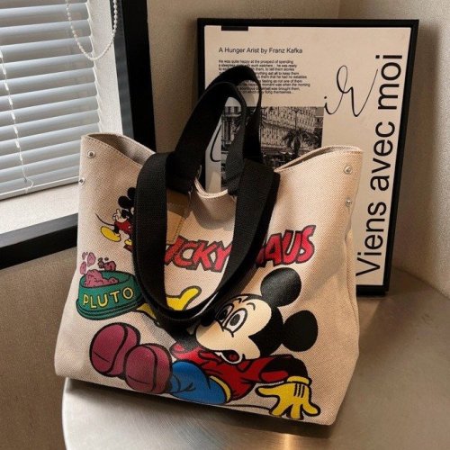 Canvas bag women's 2024 new Japanese large-capacity fashion shoulder bag college student class bag tote commuter bag