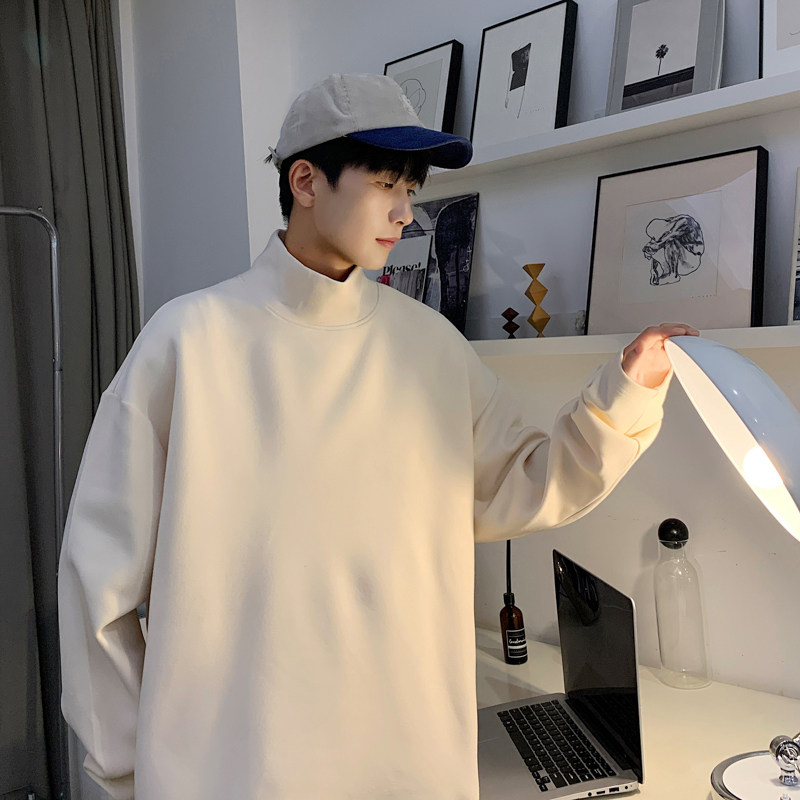 Autumn and winter high collar German fleece sweatshirt for men with fleece
