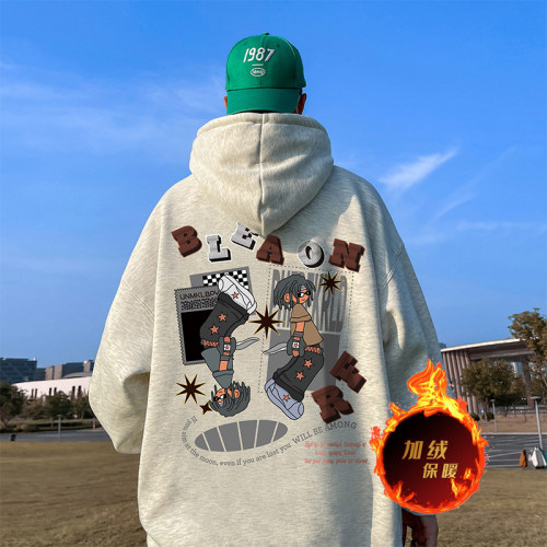 500g heavyweight autumn and winter American style velvet thickened sweatshirt jacket