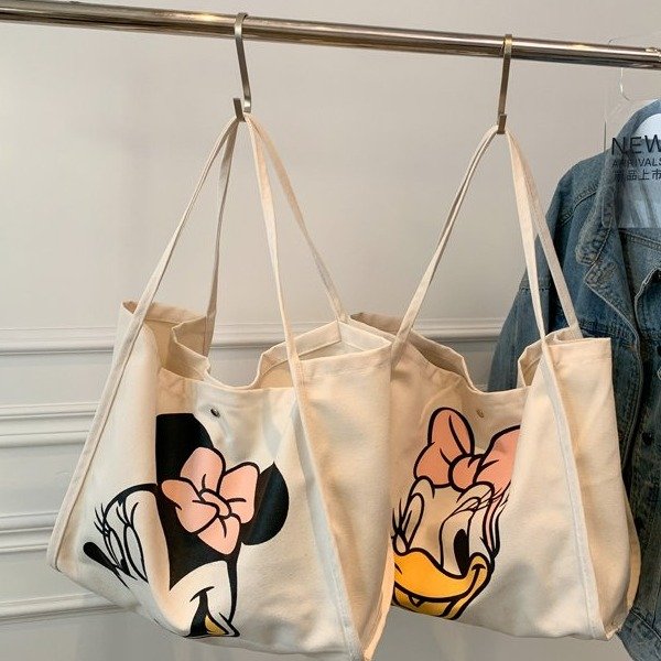 Canvas bag women's large capacity tote bag 2024 new Korean version student Minnie Dess handbag commuter bag
