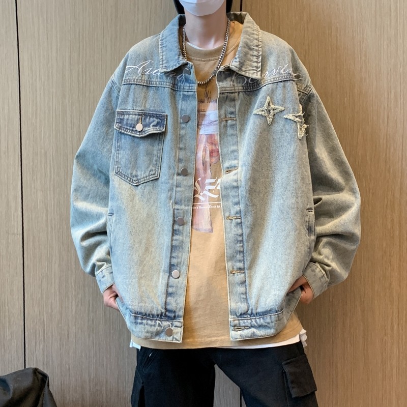 Autumn American high street denim jacket men's jacket casual neutral versatile top