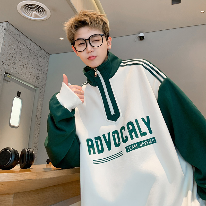 New autumn style Hong Kong style outdoor large size pineapple plaid pullover sweatshirt