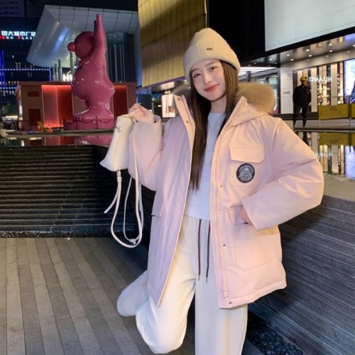 Workwear down cotton coat women's high-end style overcoming 2024 new detachable fur collar cotton coat mid-length winter jacket