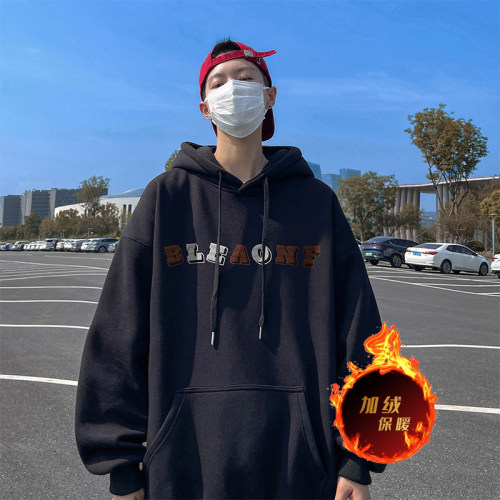 500g heavyweight autumn and winter American style velvet thickened sweatshirt jacket