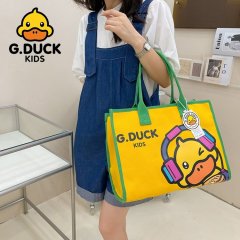Little Yellow Duck Shoulder Bag New Tote Bag Large Capacity Backpack Mummy Bag Fashionable Square Canvas Handbag