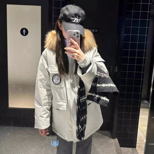 Workwear down cotton coat women's high-end style overcoming 2024 new detachable fur collar cotton coat mid-length winter jacket