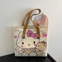 Canvas bag ins forest style versatile shoulder bag high-value large-capacity book storage student class commuting portable cloth bag