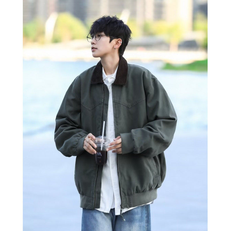 Detroit American work jacket men's spring and autumn retro trendy brand loose jacket couple casual motorcycle baseball uniform
