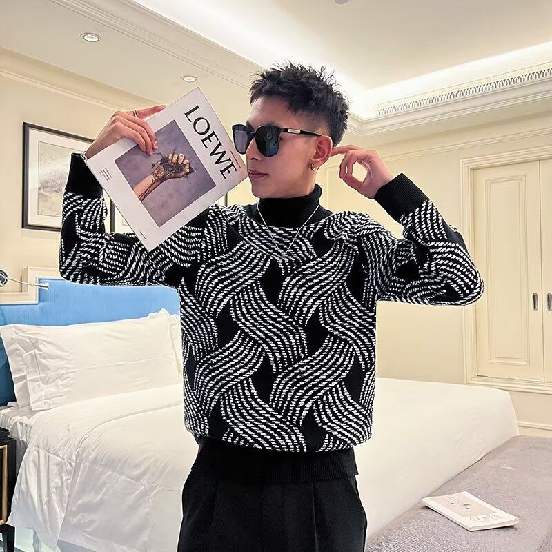 New Men's Trendy Fashion Sweaters Autumn and Winter Trendy Brand Jackets Casual Tops Men's Clothing
