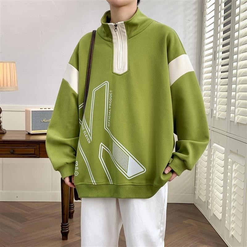 Men's sweatshirt half turtleneck American trend autumn new loose trendy brand student