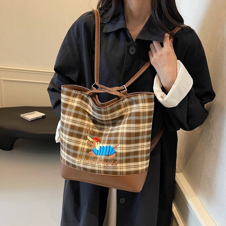 Large-capacity bag tote bag for women 2024 new autumn single shoulder crossbody bag college student commuter bag backpack